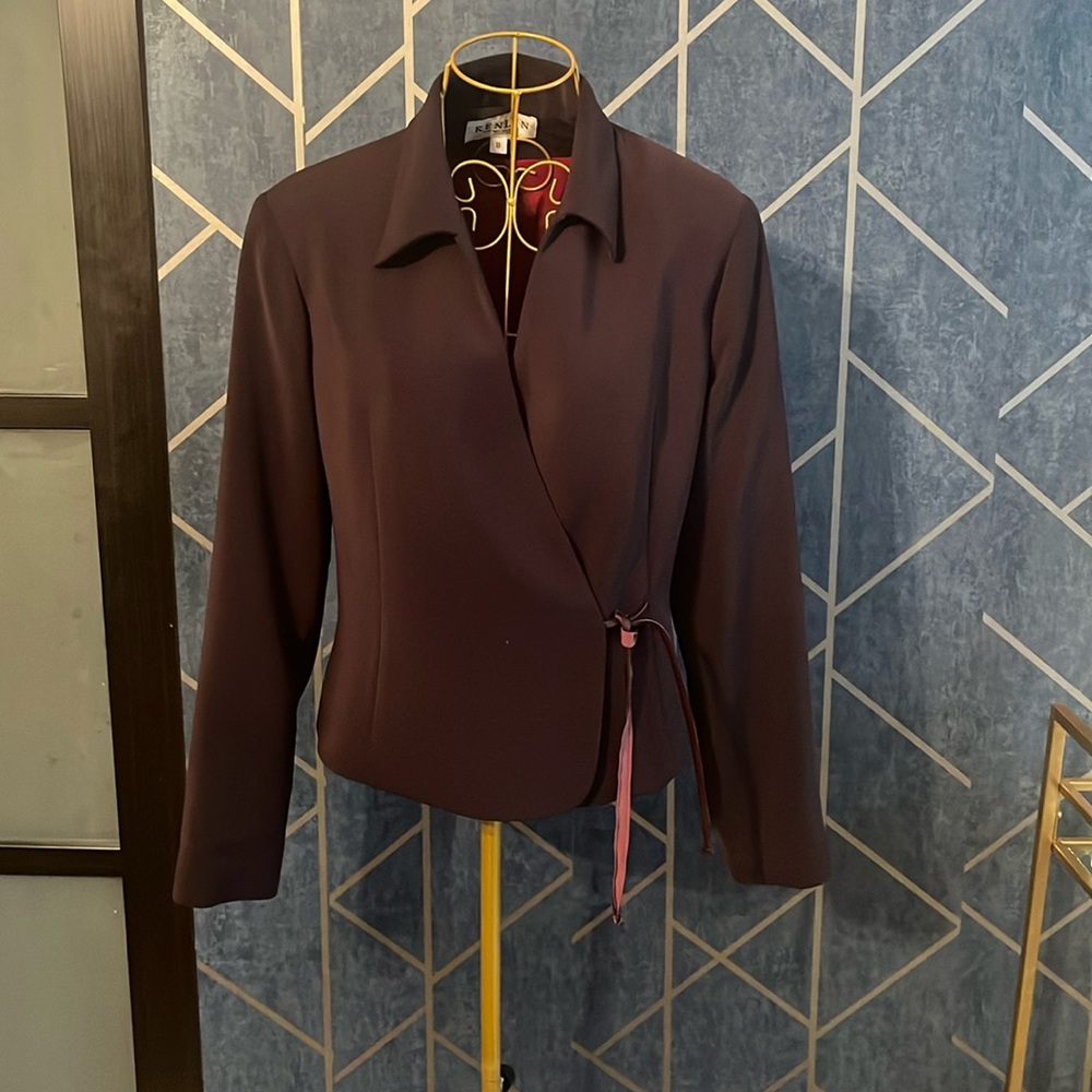 Vintage Eggplant Tie Blazer by Renlyn